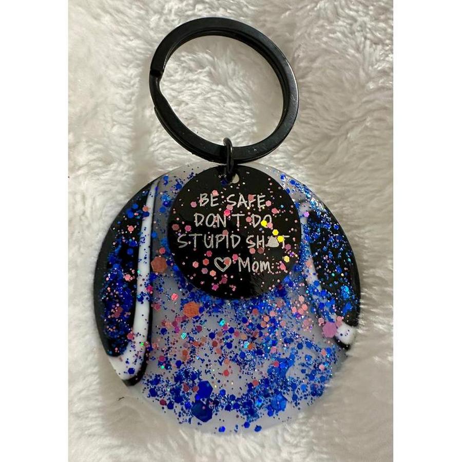 Love Mom Repurposed Jewelry Keychain