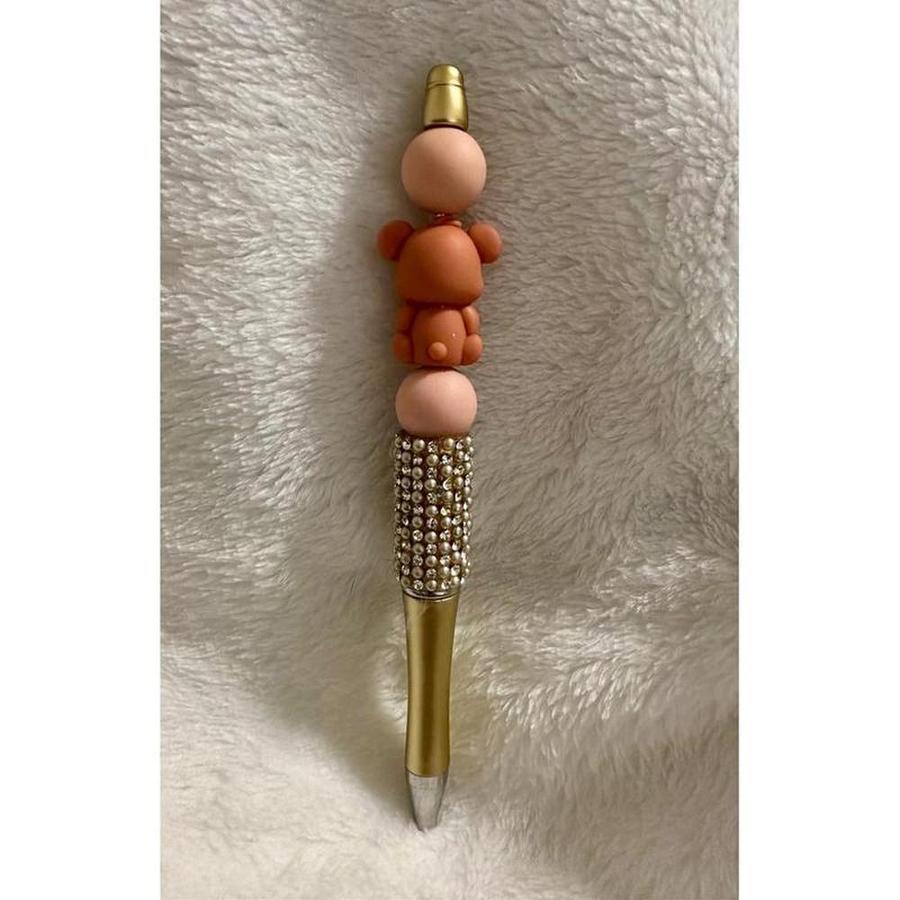 Miss Peachy Bear Beaded Pen