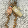 Peachy Keen Faceted Glass Bag Chain