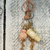 Peachy Keen Faceted Glass Bag Chain