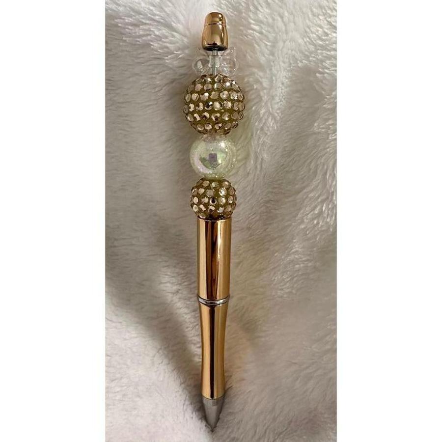 Pearlized Gold Beaded Pen