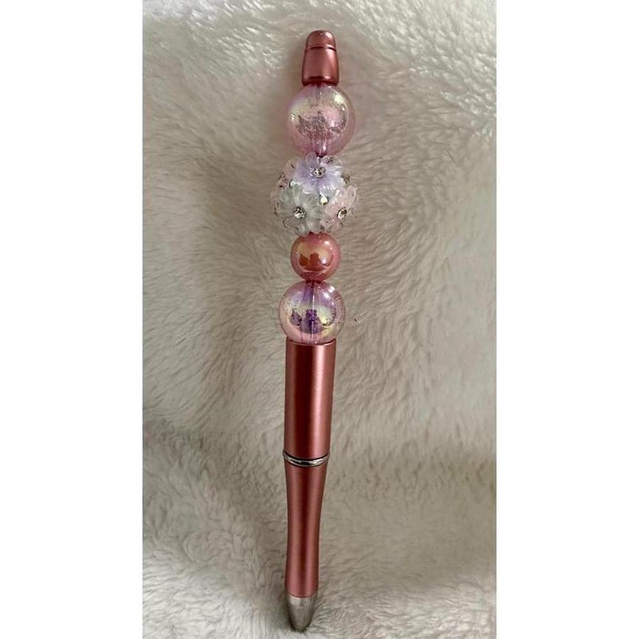 Pearlized Rose Gold Beaded Pen