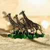 Large African Giraffe Herd Brooch