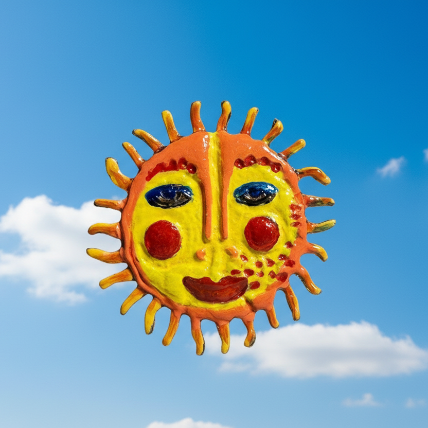 Art Deco-Inspired Celebration Sun Brooch