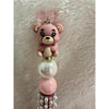 Pink Bow Top Bear Beaded Pen
