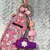 Pink Butterfly Chap Stick Holder Keychain