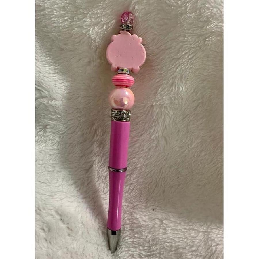 Pink Capybara Beaded Pen