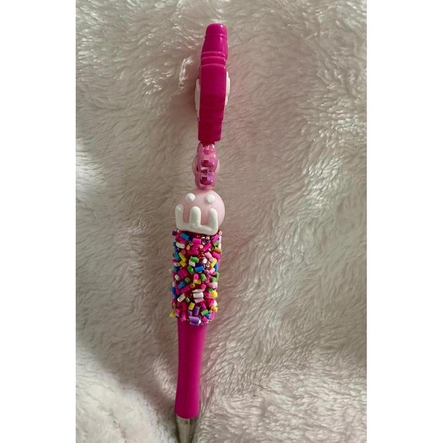Pink Lego Heart Beaded Pen