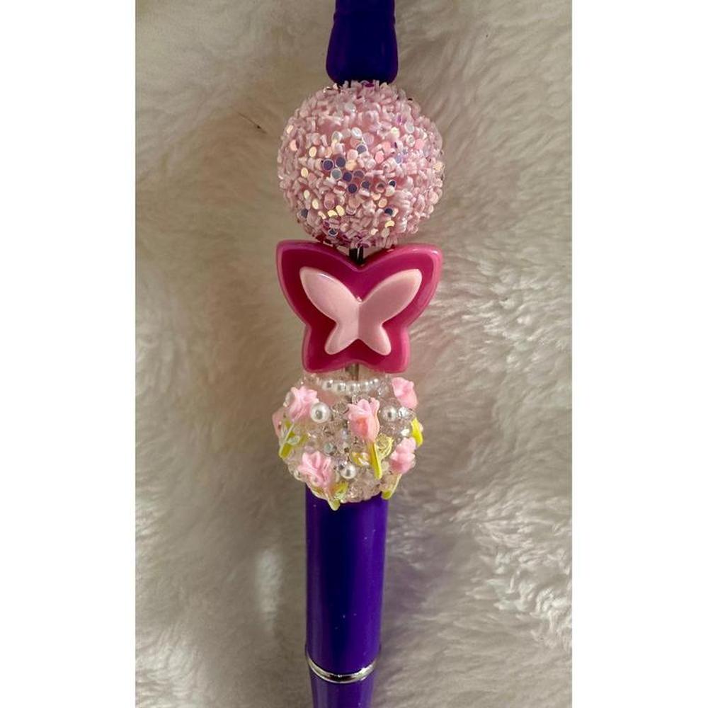 Playful Butterfly Beaded Pen