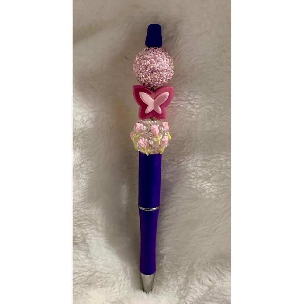 Playful Butterfly Beaded Pen