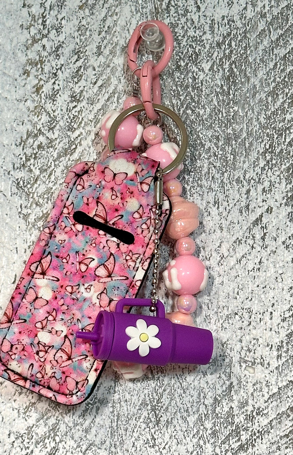 Pretty in Pink & Purple Chap Stick Keychain