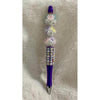 Purple Carved Flower Beaded Pen
