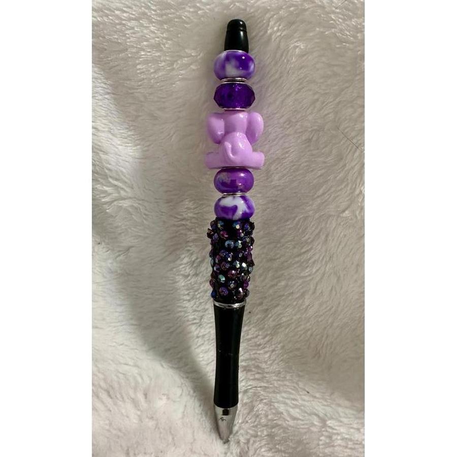Purple Elephant Beaded Pen