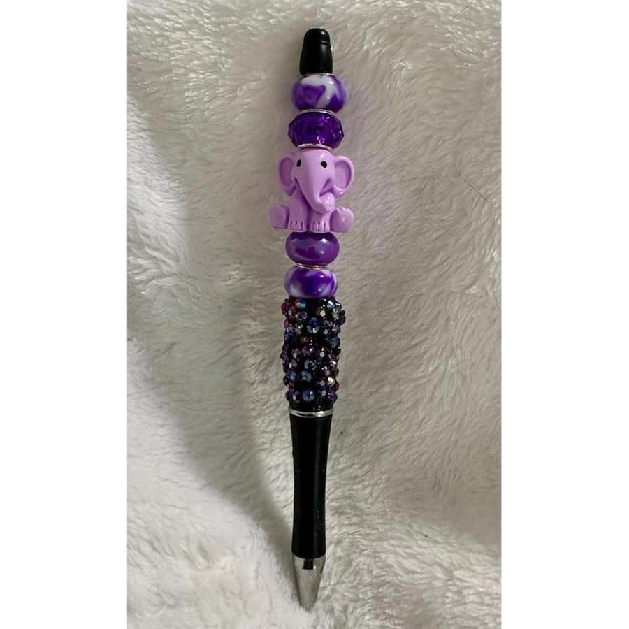 Purple Elephant Beaded Pen
