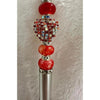Red & Silver Crystal Heart Beaded Pen