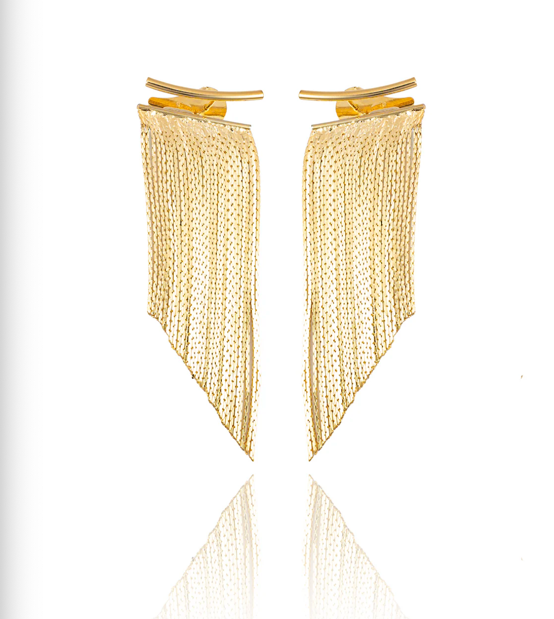 Yellow or White Golden Tassel Earrings