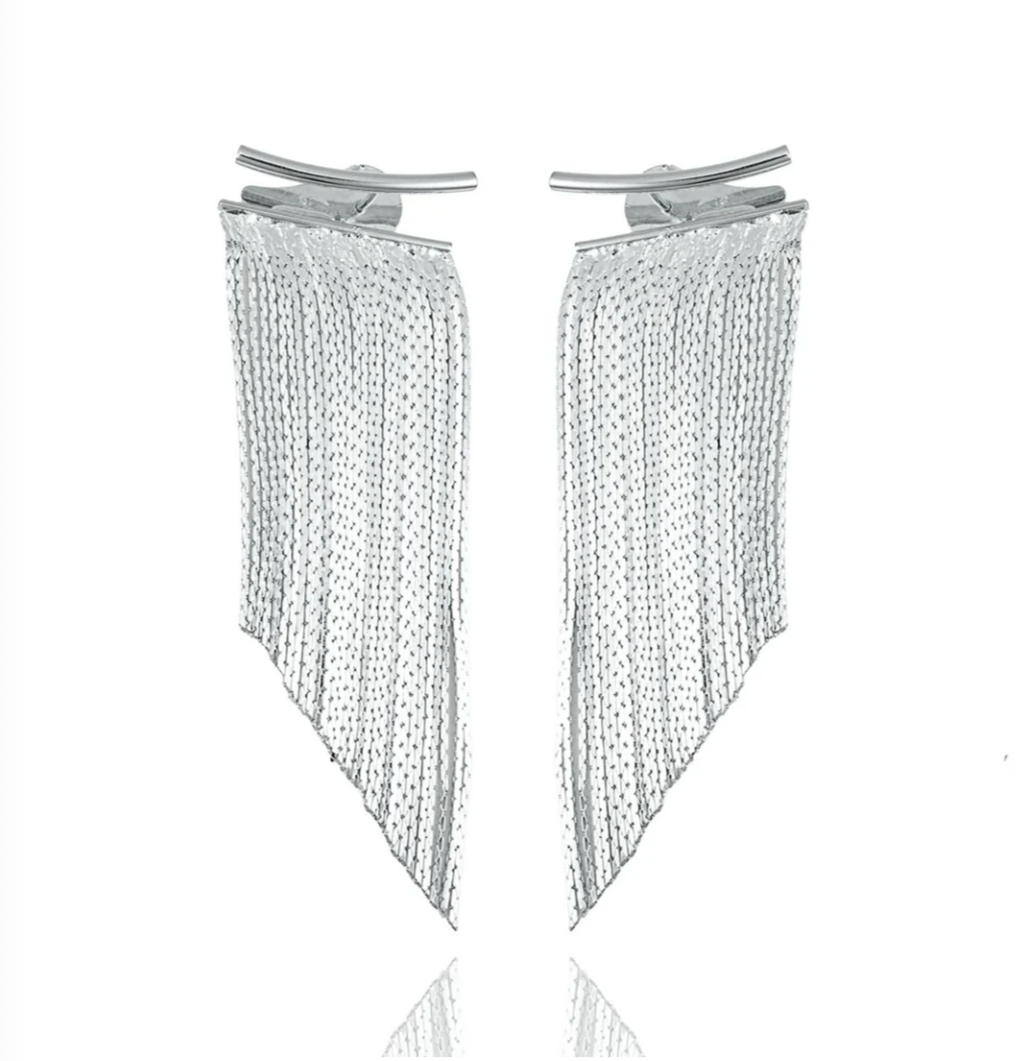 Yellow or White Golden Tassel Earrings