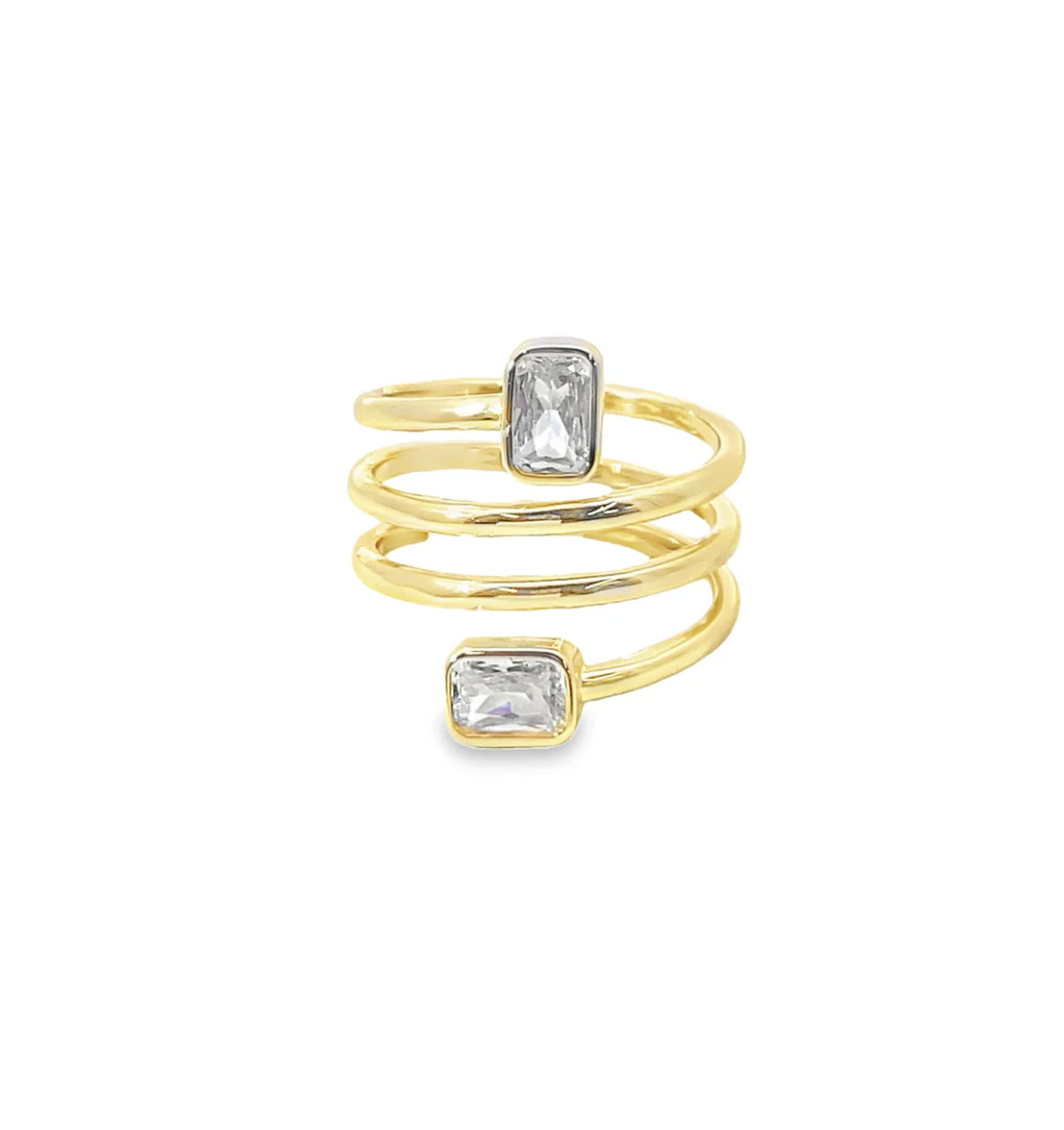 Golden Spinelli Ring Stack