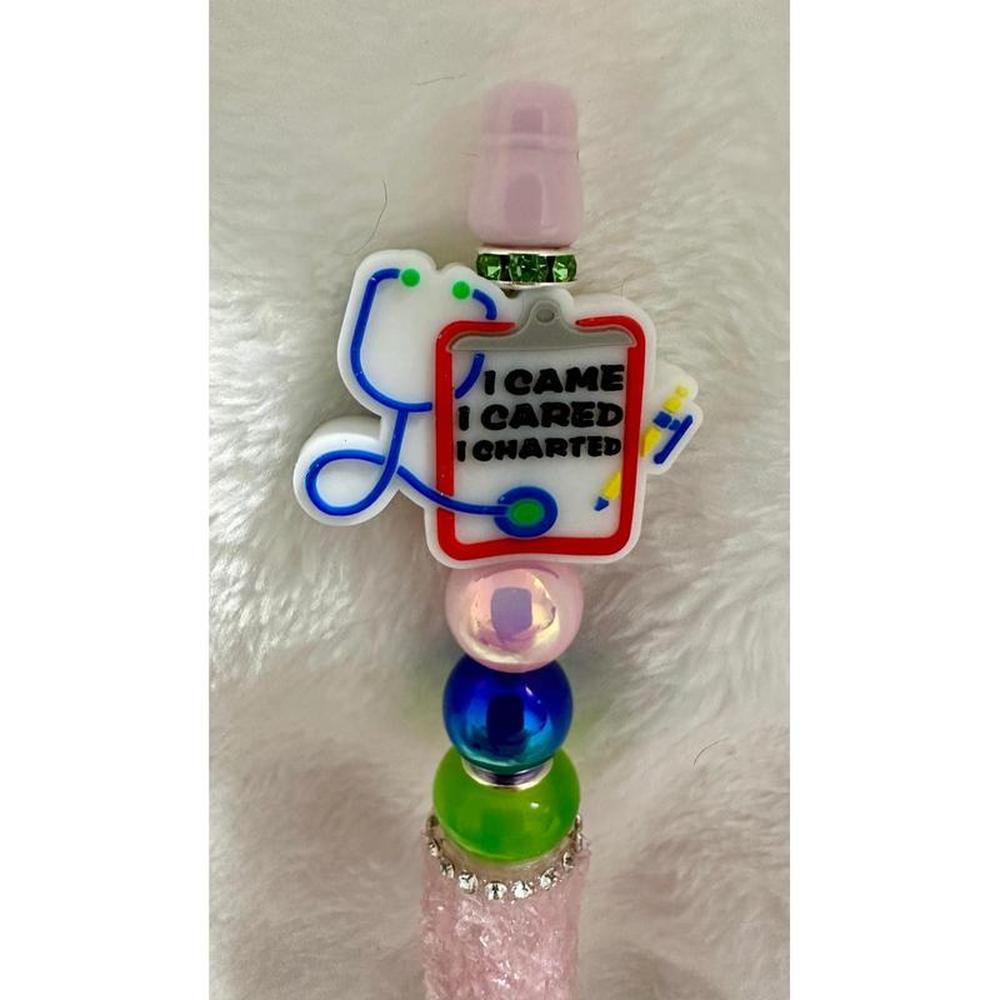 Soft Pink Beaded Pen