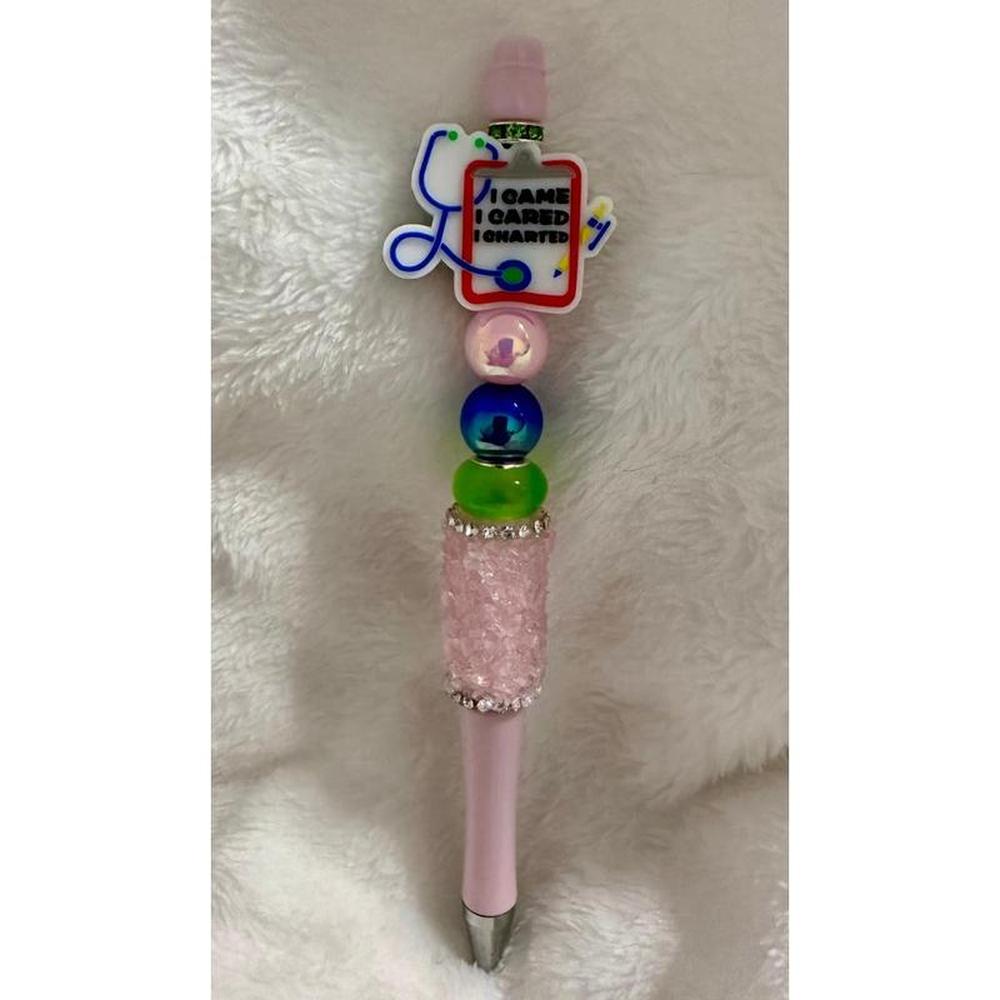 Soft Pink Beaded Pen