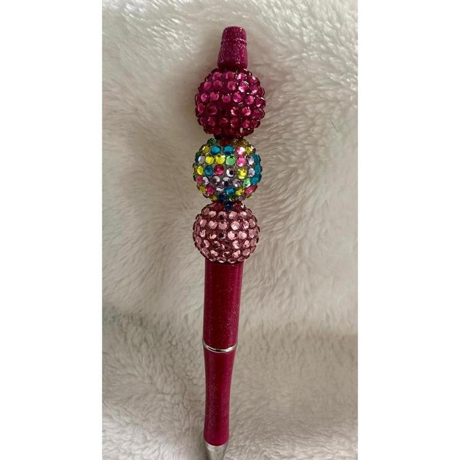 Sparkly Pink Disco Beaded Pen