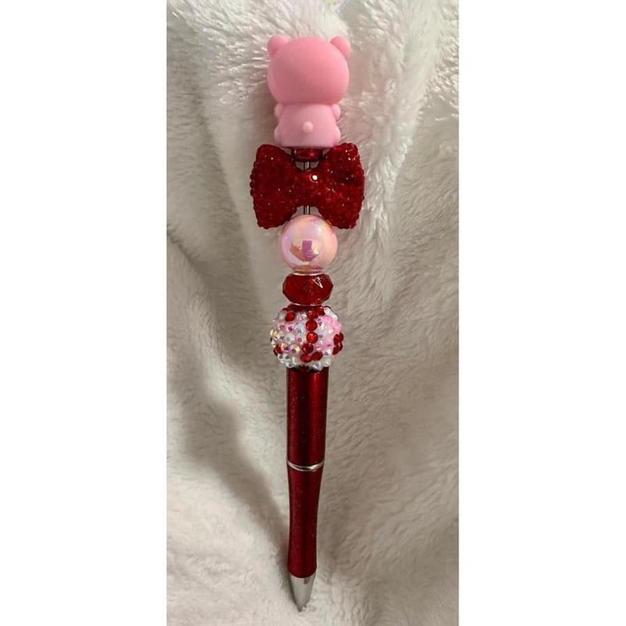 Strawberry Bear Beaded Pen