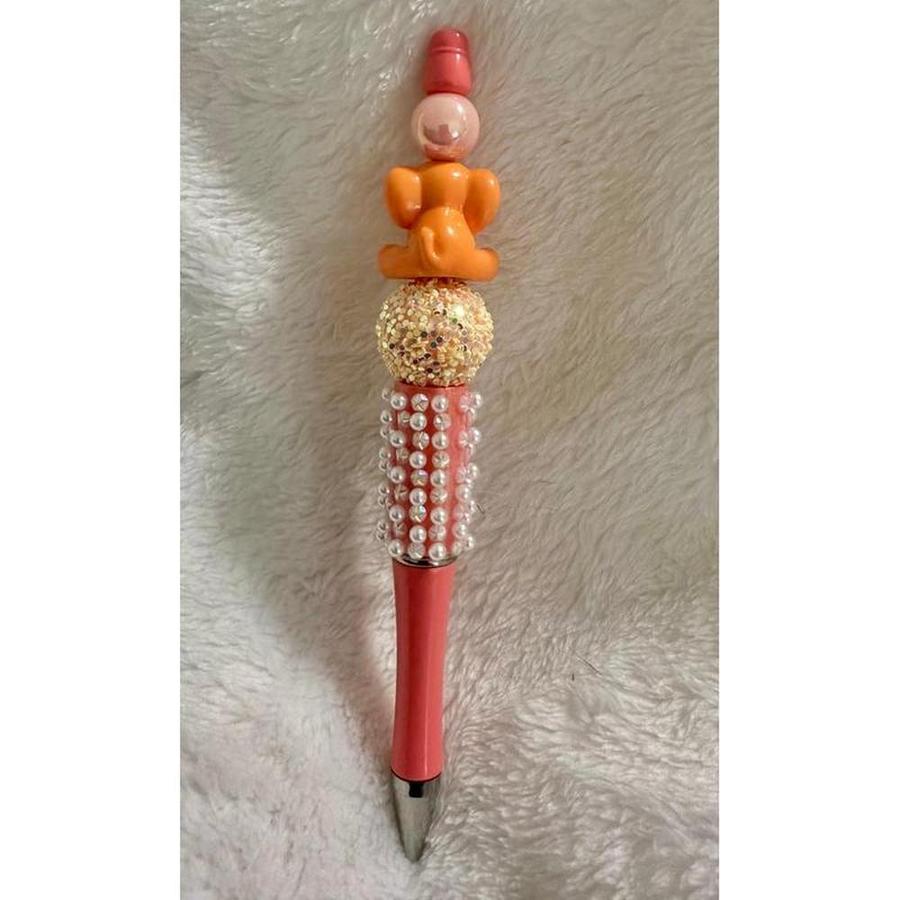 Tangerine Elephant Beaded Pen