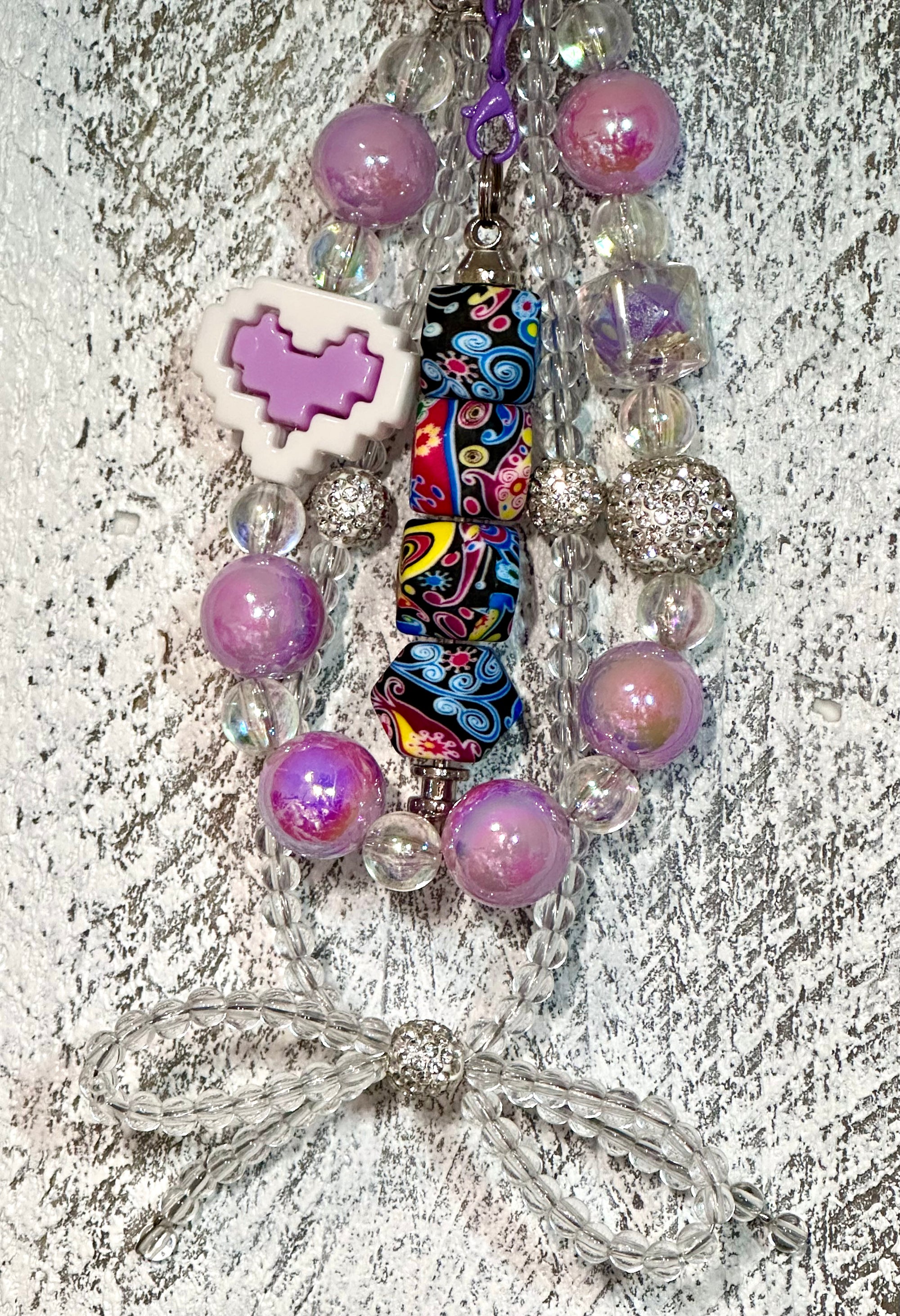 Triple the Charm in Purple Bag Chain