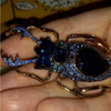 1920's Style Beetle Brooch with Synthetic Blue Sapphires