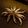 Vintage Inspire 18K Plated Copper Flower Brooch