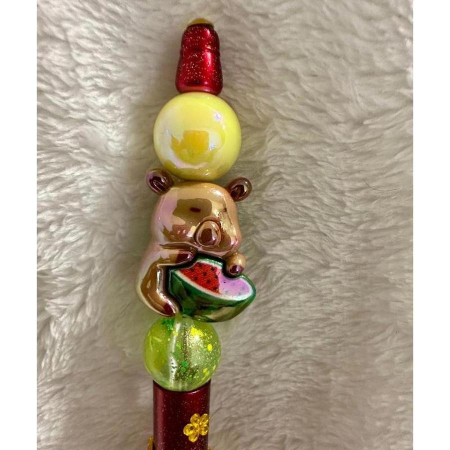 Watermelon Capybara Beaded Pen