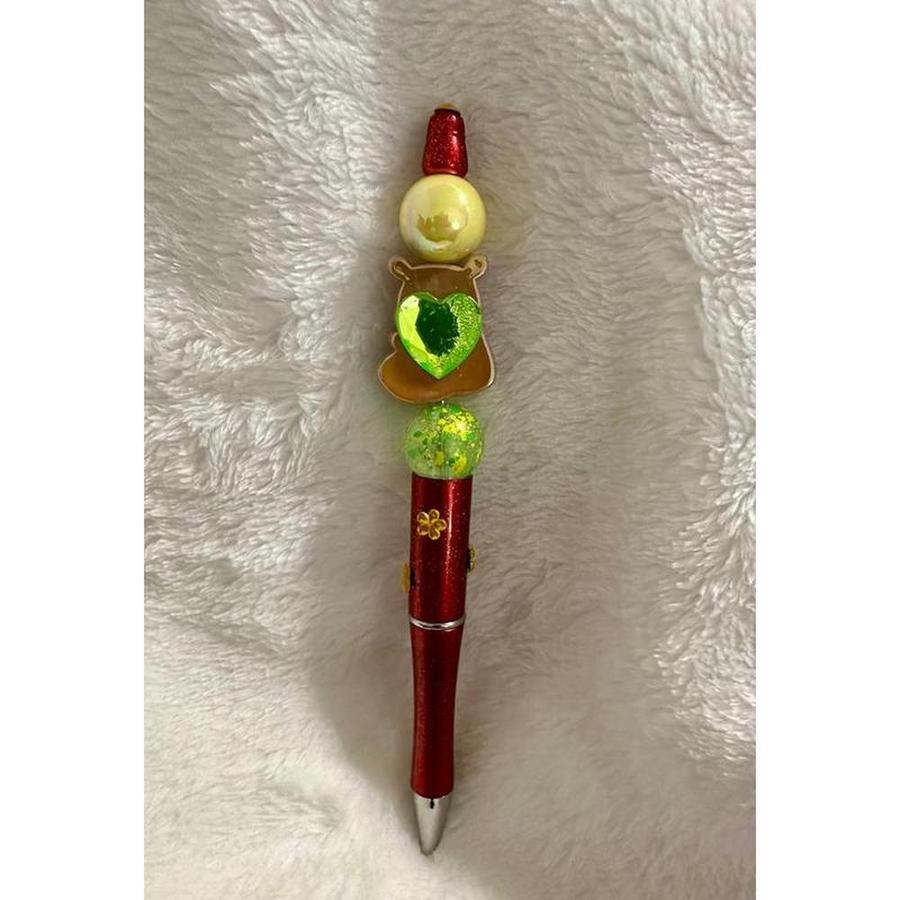 Watermelon Capybara Beaded Pen