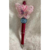 White Crystal Fairy Bear Beaded Pen