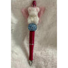 White Crystal Fairy Bear Beaded Pen
