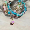 Winged Key Pastel Beaded Bracelet Trio