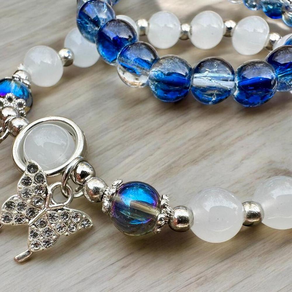 Wings of Grace – 2-Piece Beaded Bracelet Set