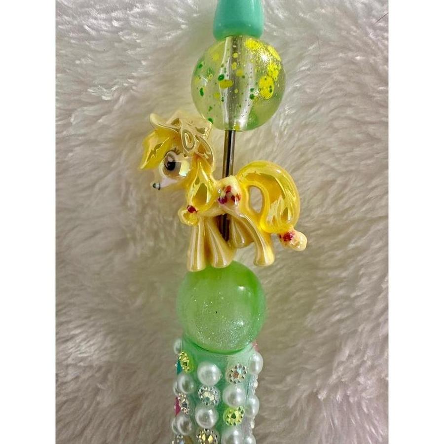 Yellow & Green Little Pony Beaded Pen
