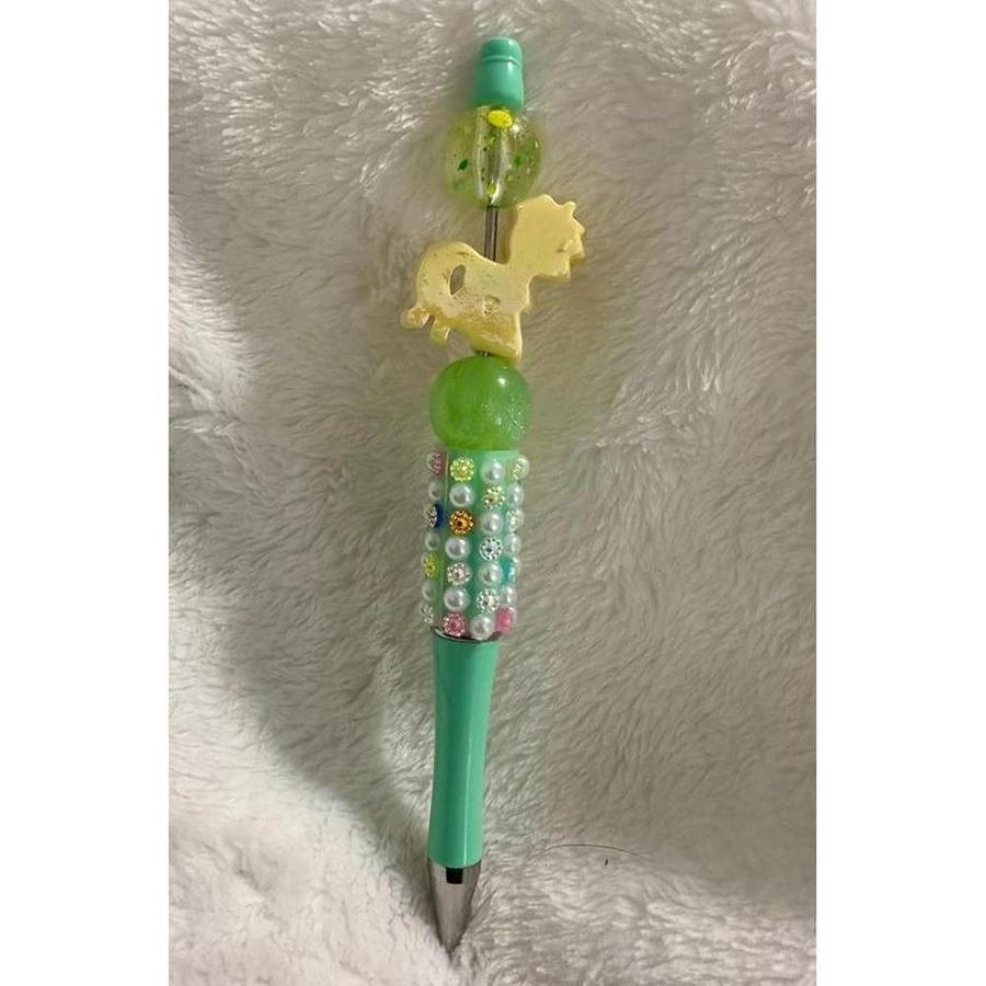 Yellow & Green Little Pony Beaded Pen