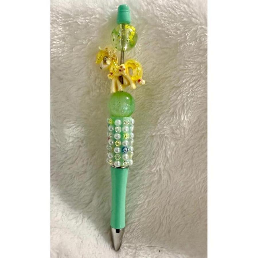 Yellow & Green Little Pony Beaded Pen