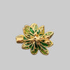 Green Enamel Lotus Brooch