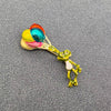 Frog Flies Away with Balloon Enamel Brooch