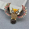 Rhinestone Enamel Owl Brooch