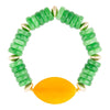 Apricot Green Agate Chunky Golden Bracelet