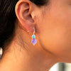 Genuine Aruba Purple Jade Golden Drop Earrings