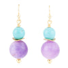 Genuine Aruba Purple Jade Golden Drop Earrings