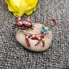 Enamel Funny Bow Cat Brooch: Red