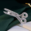 Scissors Rhinestone Brooch