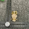 Rhinestone Owl Brooch: Golden