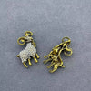 White Faux Pearl & Rhinestone Goat Brooch