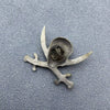 Silver-tone Pirate Skull Brooch
